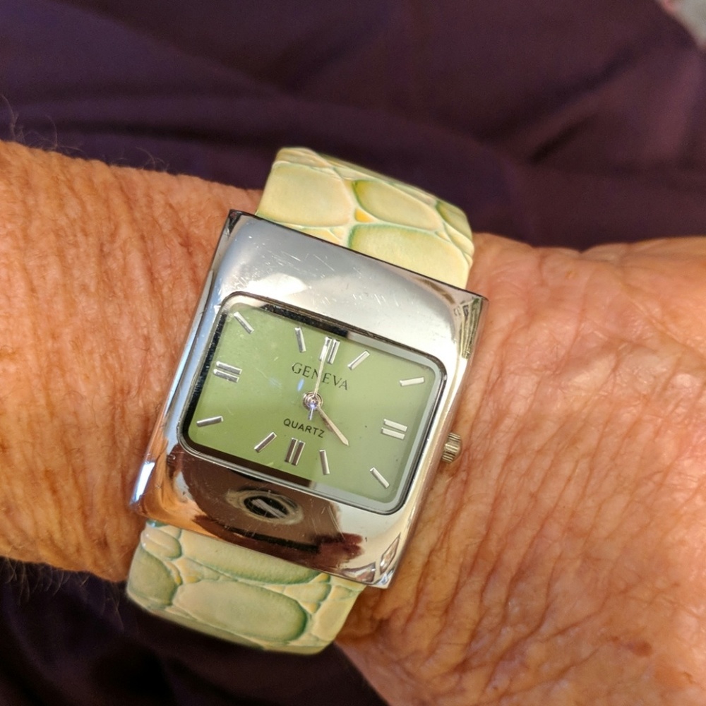 Lime green Geneva watch